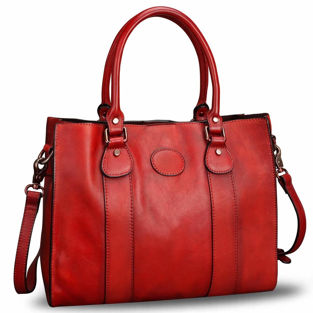 Genuine Leather Satchel Purses Handbags Top Handle Shoulder Bags O_O